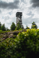 Fototapeta na wymiar Klepac - lookout tower on the peak of Eagle mountains, Czech republic, Poland