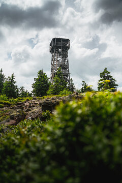 Klepac - lookout tower on the peak of Eagle mountains, Czech republic, Poland
