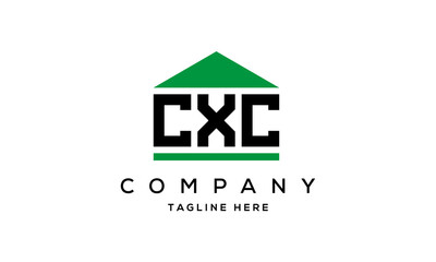 letter CXC house for real estate logo design vector