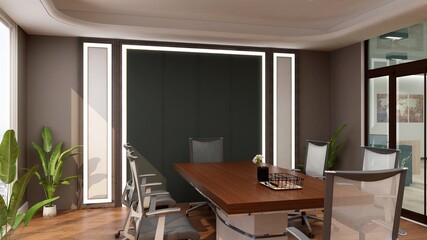 modern office meeting room for company logo mockup