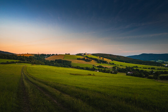 Sunset in Hedec monastery, Czech Republic