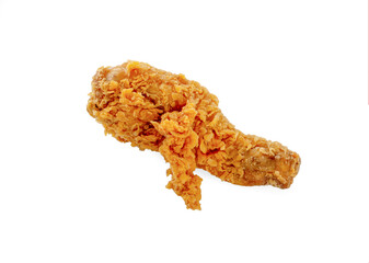 hot and crispy fried chicken legs isolated on a white background
