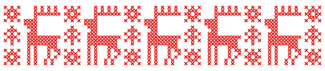 Folk embroidery scheme cross-stitch deer