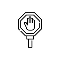 Stop vector outline icon style illustration. Eps 10 file