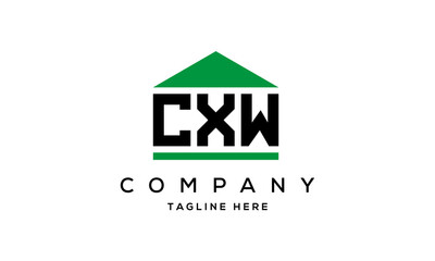letter CXW house for real estate logo design vector