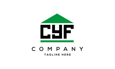 letter CYF house for real estate logo design vector