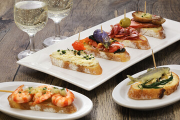 variety of spanish pinchos( italian cicchetti )
