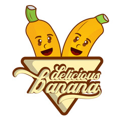 Illustration cute banana cartoon character. illustration flat style. Suitable for banana product promotion, prints design, children book, children t shirt etc. design template vector