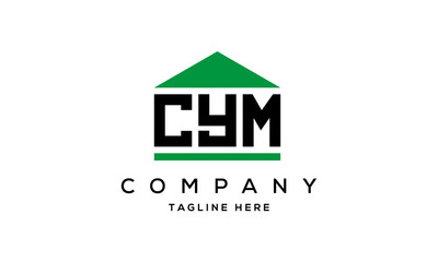 letter CYM house for real estate logo design vector
