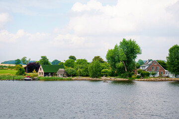 Beautiful Schlei region in Germany, Schleswig Holstein. German landscape in summer. Schlei river...