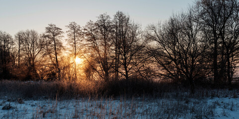sunset over the river