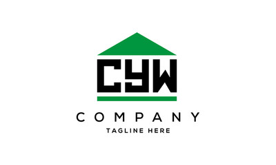 letter CYW house for real estate logo design vector