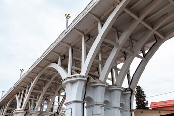 Sochi, Russia, April 12, 2021. Vereshchaginsky viaduct is an important city highway, one of the main attractions of the transport system