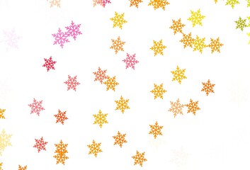 Light Multicolor vector background with xmas snowflakes, stars.