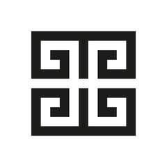 Greek key logo. Greek motives vector symbol.