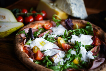 delicious Italian pizza with fresh ingredients