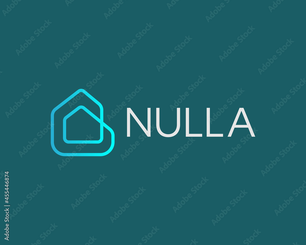 Poster abstract house, building loop vector icon logo design template. minimalistic thin line real estate p