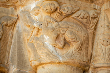 acrobat dancer, Church of Santiago de Agüero, Agüero, Huesca, Spain