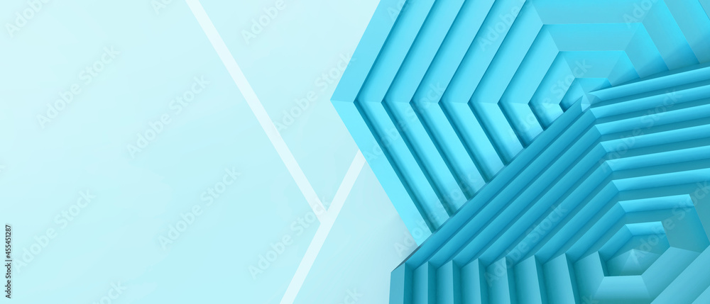Poster creative idea. abstract background and geometric shapes with target and succeed concept on blue. ban