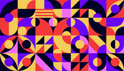 flat colorful abstract geometric shapes background template