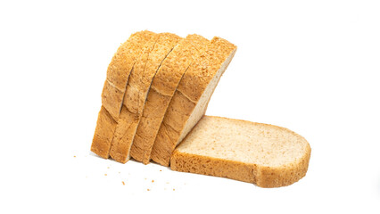 wheat bread slide on a white background
