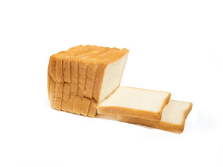 sliced soft bread isolated on white background
