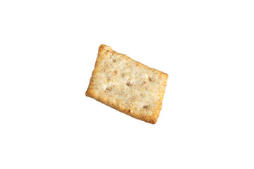 Cracker with Cereal isolated on white background. Cracker without sugar.