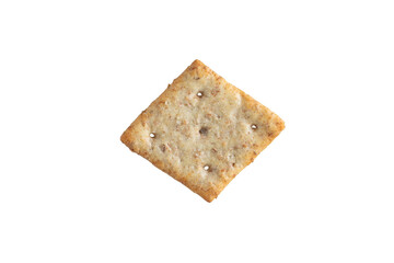 Cracker with Cereal isolated on white background. Cracker without sugar.