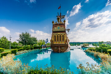 Sazova Park or Science Art and Culture Park view in Eskisehir. Eskisehir is a modern city in center...