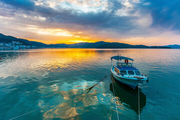 Fishing boats in Fethiye Bay of Turkey