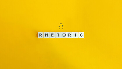Rhetoric Word. Speech, Persuasion, and Discourse Banner and Concept. 
