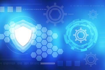 2d illustration shield security futuristic background
