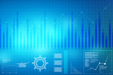 2d illustration futuristic business background pattern graph concept
