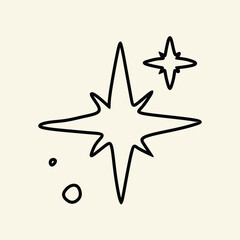 Star vector sparkle icon in scribble style