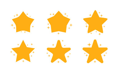 Obraz premium Flat shiny star collection with six stars
