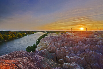 sunset over the river