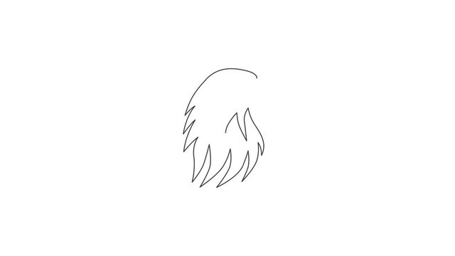 Animation of one single line drawing of strong eagle head bird for company business logo identity. Falcon mascot concept for air force icon. Continuous line self draw animated. Full length motion.