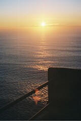 sunset over the sea. sunset over the ocean. sunset over the atlantic in portugal