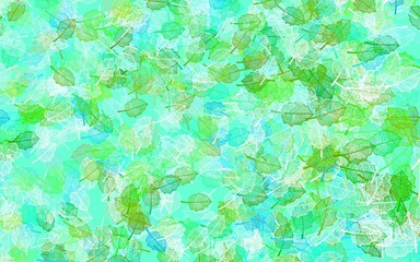 Fototapeta na wymiar Light Blue, Green vector abstract design with leaves.