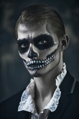 black and white skull makeup
