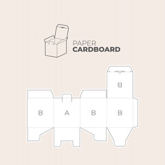 Vector paper cardboard box packaging template.