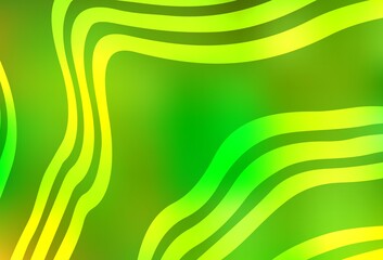 Light Green, Yellow vector pattern with bent lines.