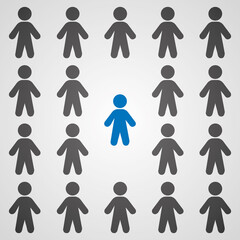 Discrimination in a group. Vector illustration.