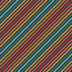 Vector seamless colorful striped pattern - vintage design. Trendy linear endless background