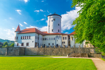 Fototapeta na wymiar Beautiful view of Medieval Budatin Castle (Slovakia: Budatinsky zamok) near Zilina, Slovakia.