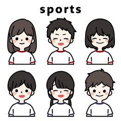 人物イラストセット_子供_体操着