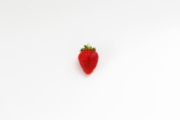Red and sweet strawberry. On a white background.