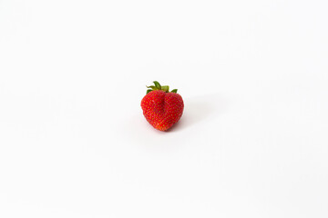 Red and sweet strawberry. On a white background.