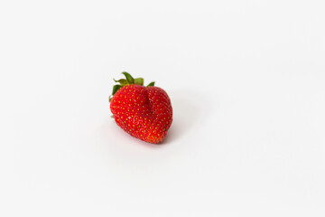Red and sweet strawberry. On a white background.