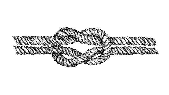Hand drawn square knot